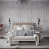 Johnsonstyle Pat rabatabil cu lada de depozitare, tapitat cu stofa, Annakie Boxspring Bej