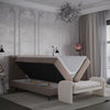 Johnsonstyle Pat rabatabil cu lada de depozitare, tapitat cu stofa, Annakie Boxspring Bej