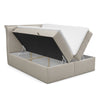 Johnsonstyle Pat rabatabil cu lada de depozitare, tapitat cu stofa, Cloud Boxspring Bej