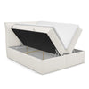 Johnsonstyle Pat rabatabil cu lada de depozitare, tapitat cu stofa, Cloud Boxspring Ecru