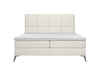 Pat rabatabil cu lada de depozitare, tapitat cu stofa, Cube Boxspring Ecru (2)