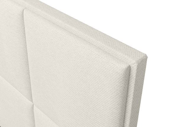 Pat rabatabil cu lada de depozitare, tapitat cu stofa, Cube Boxspring Ecru (3)