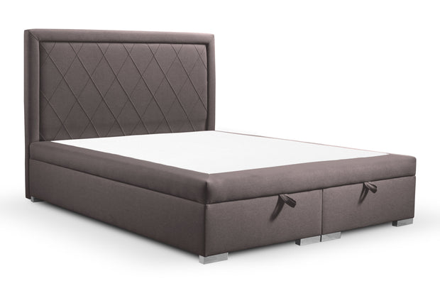 Pat rabatabil cu lada de depozitare, tapitat cu stofa, Etna Maro