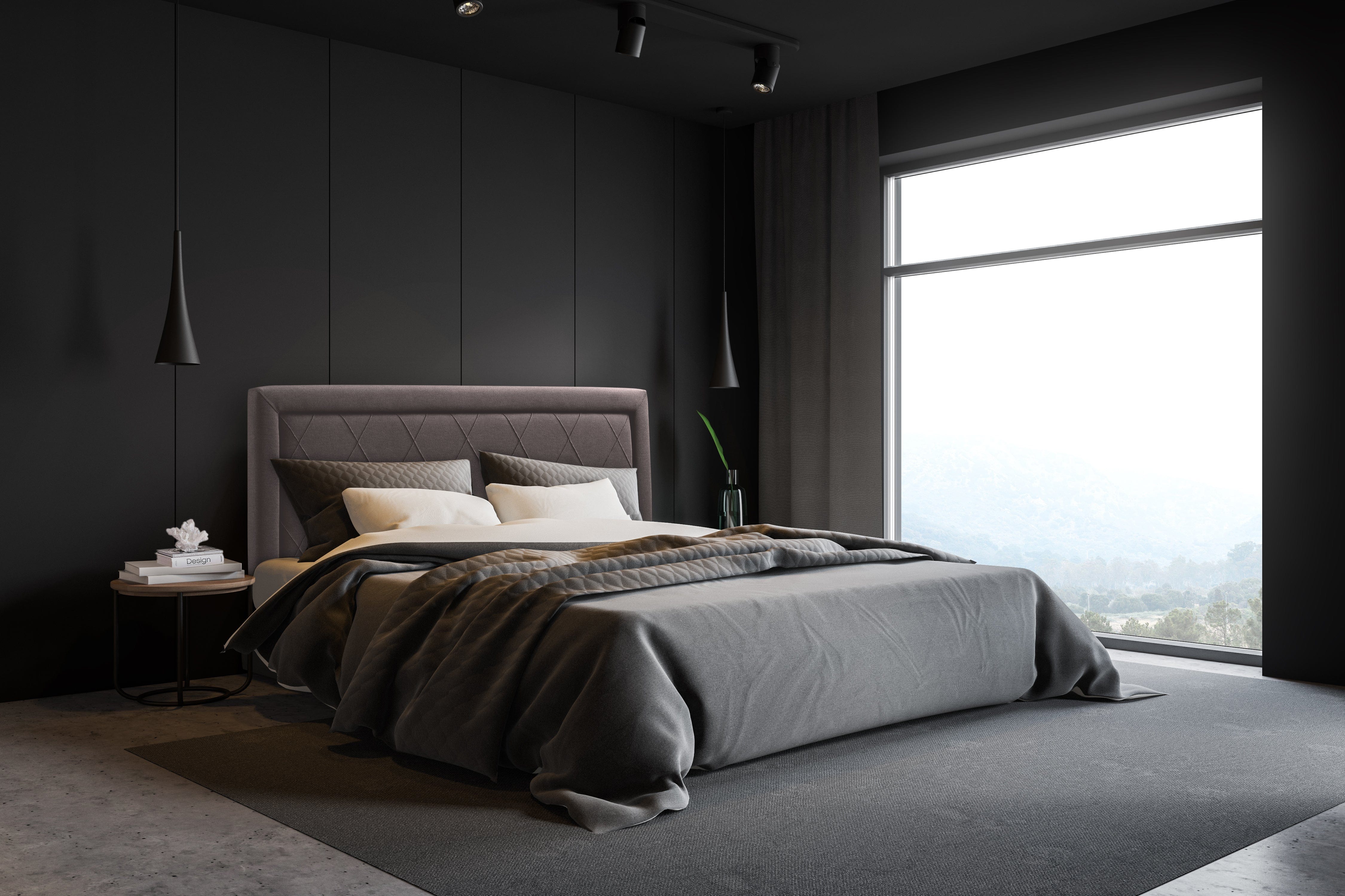 Pat rabatabil cu lada de depozitare, tapitat cu stofa, Etna Maro (5)