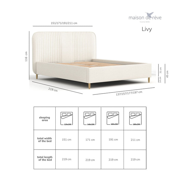 Pat rabatabil cu lada de depozitare, tapitat cu stofa, Livy Ecru (9)