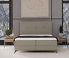 Pat rabatabil cu lada de depozitare, tapitat cu stofa, Menzzo Boxspring Bej (3)