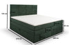 Pat rabatabil cu lada de depozitare, tapitat cu stofa, Meran Boxspring Velvet Verde Inchis (6)