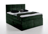 Pat rabatabil cu lada de depozitare, tapitat cu stofa, Meran Boxspring Velvet Verde Inchis (4)