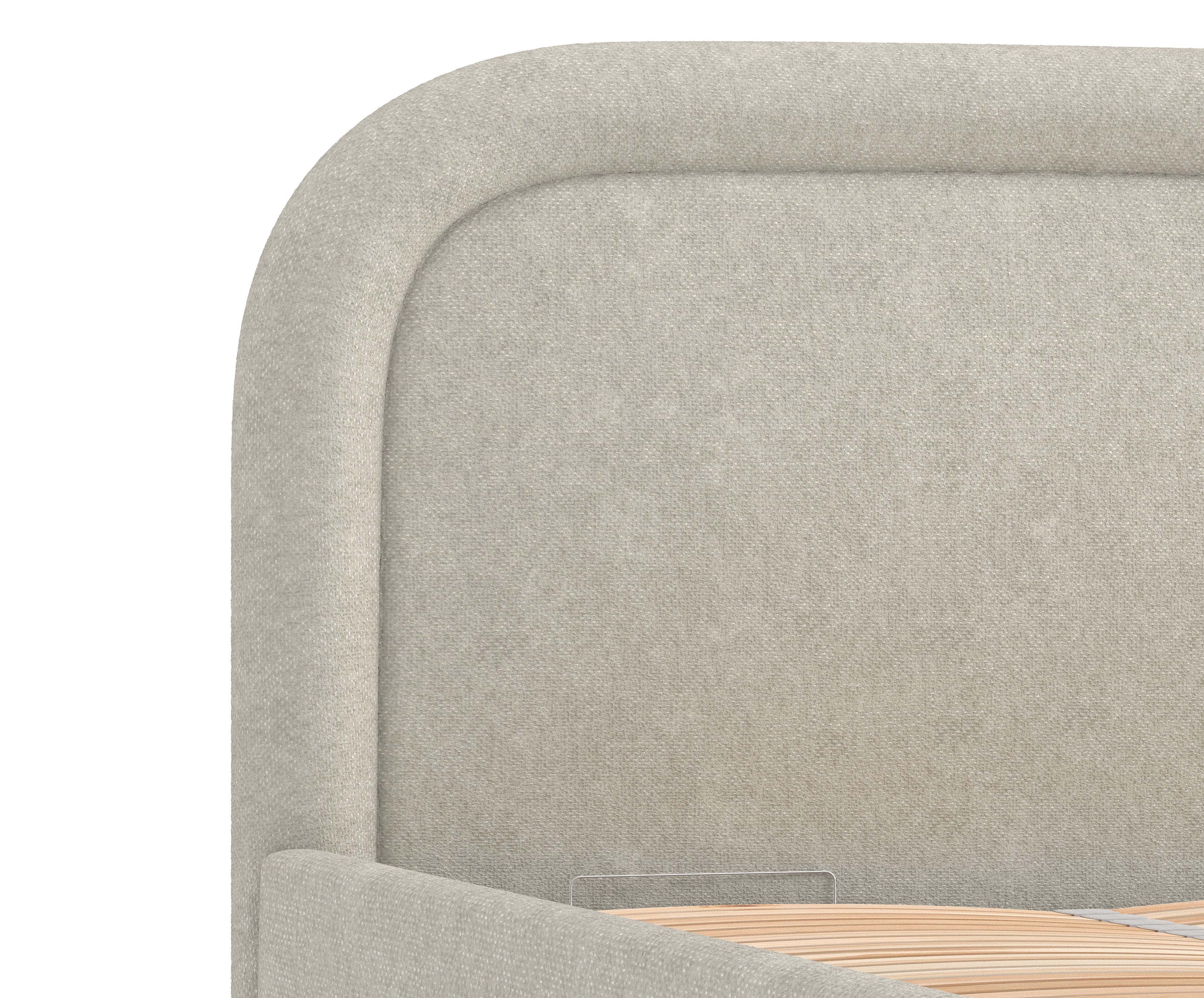 Pat rabatabil cu lada de depozitare, tapitat cu stofa, Mija Grej (3)