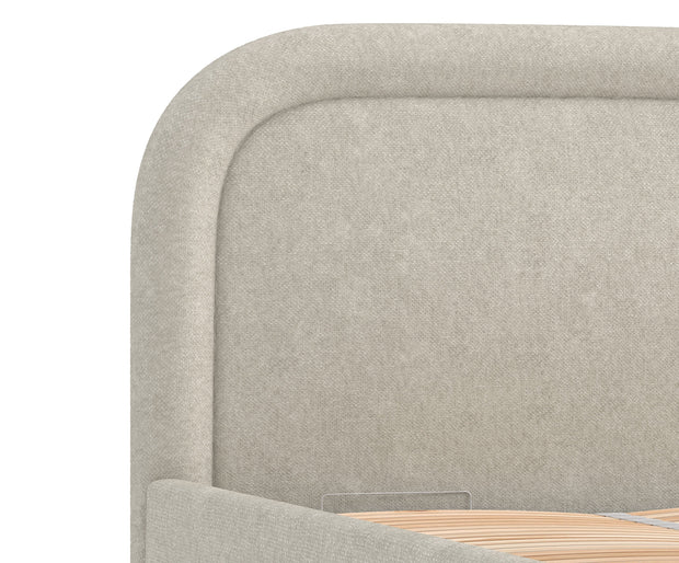 Pat rabatabil cu lada de depozitare, tapitat cu stofa, Mija Grej (3)