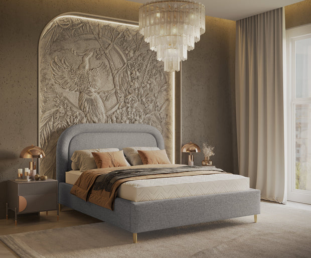 Pat rabatabil cu lada de depozitare, tapitat cu stofa, Mija Gri Inchis (4)