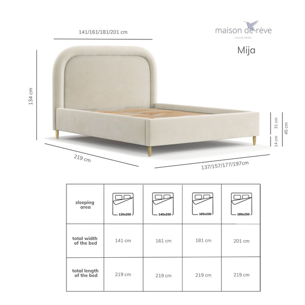 Pat rabatabil cu lada de depozitare, tapitat cu stofa, Mija Velvet Bej Deschis (7)