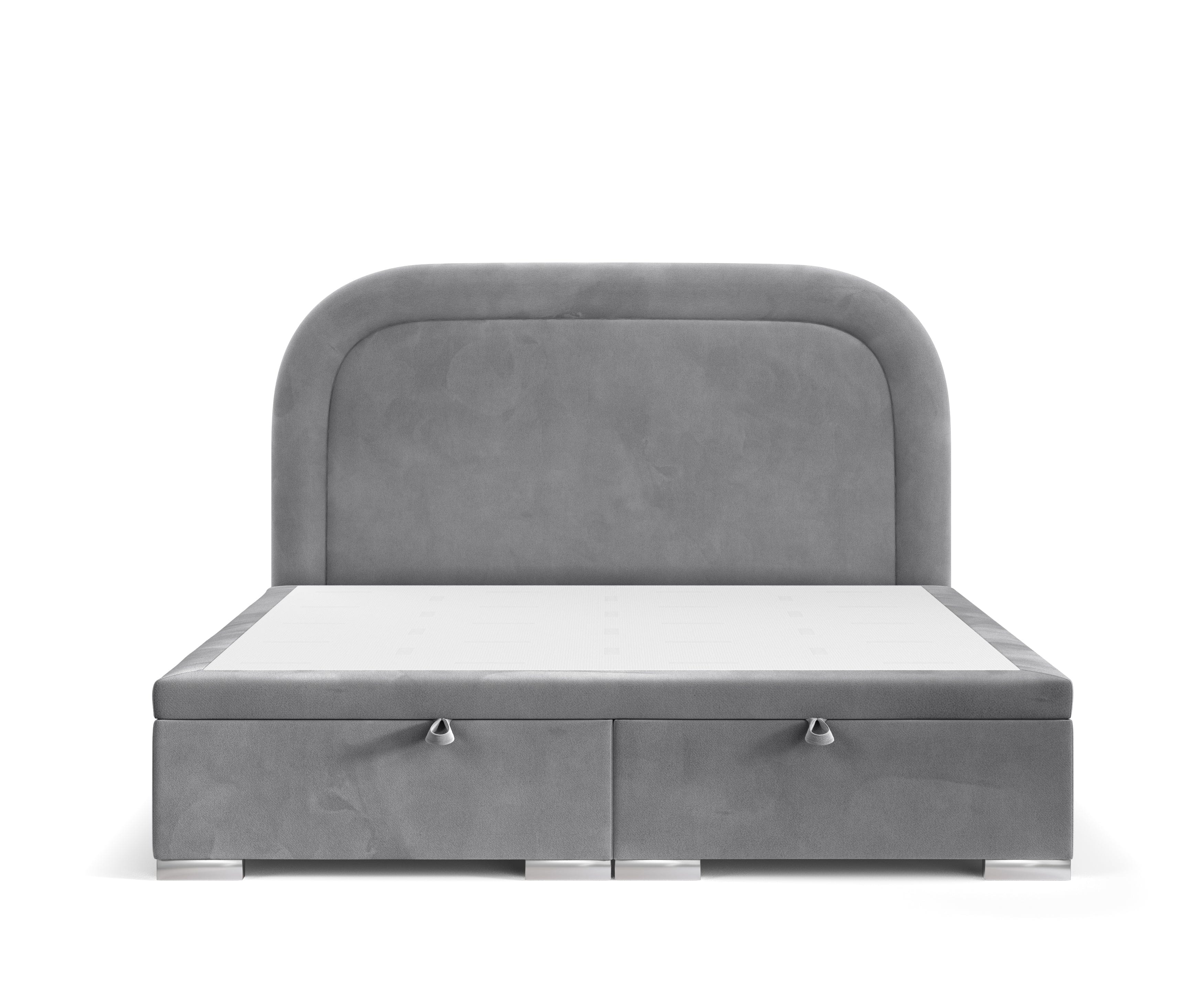 Pat rabatabil cu lada de depozitare, tapitat cu stofa, Uffizi Gri (2)