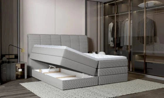 Wersal 200 x 180 cm Pat rabatabil cu lada de depozitare, tapitat, Dilmis Boxspring