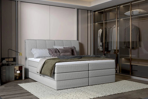 Wersal 200 x 140 cm Pat rabatabil cu lada de depozitare, tapitat, Dilmis Boxspring