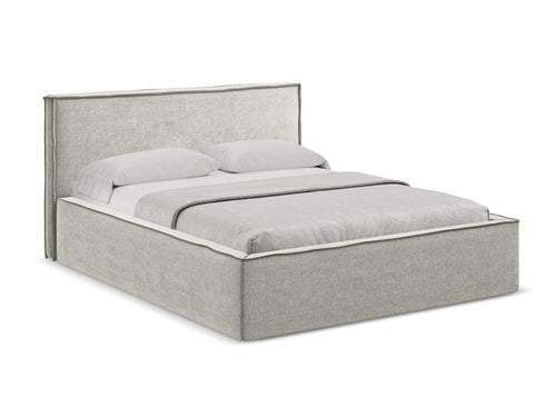 Makamii 200 x 140 cm Pat rabatabil cu lada depozitare, tapitat cu stofa, Anani C25 Bej