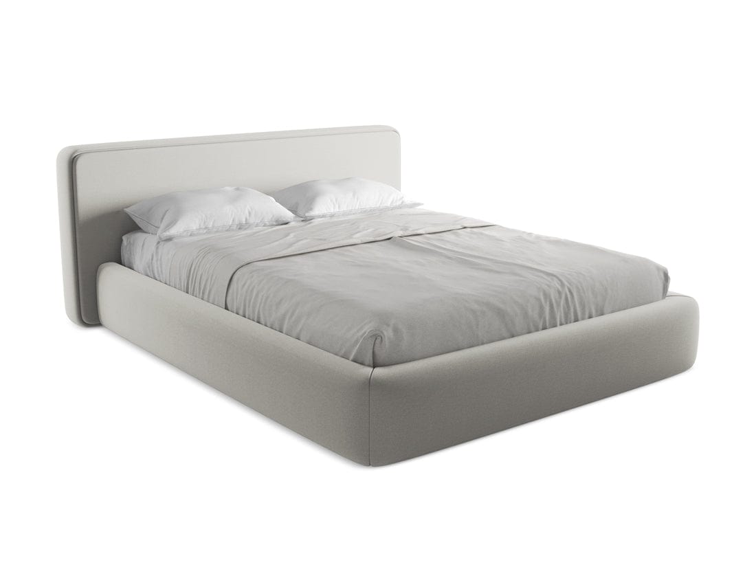 Makamii 200 x 160 cm Pat rabatabil cu lada depozitare, tapitat cu stofa boucle, Kiana C15 Argintiu