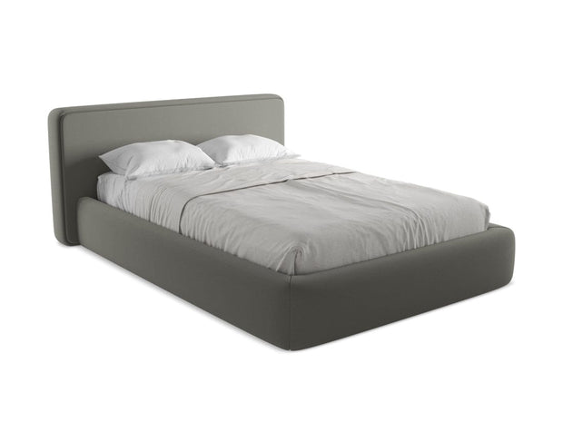 Makamii 200 x 140 cm Pat rabatabil cu lada depozitare, tapitat cu stofa boucle, Kiana C18 Grej