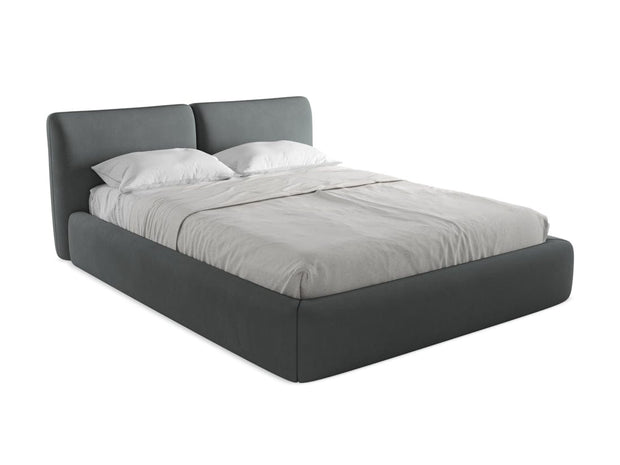 Makamii 200 x 160 cm Pat rabatabil cu lada depozitare, tapitat cu stofa, Hoku C3 Grafit