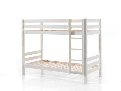 Pat supraetajat din lemn pentru copii, Pino Bunk Alb, 90 x 200 cm
