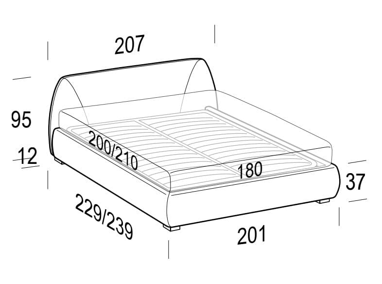 LeComfort Pat tapitat cu spatiu de depozitare Belmondis