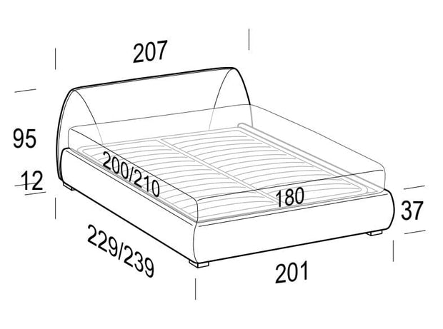 LeComfort Pat tapitat cu spatiu de depozitare Belmondis