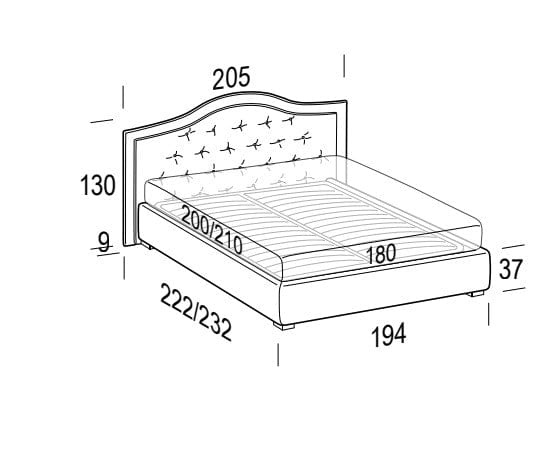 LeComfort Pat tapitat cu spatiu de depozitare Damati