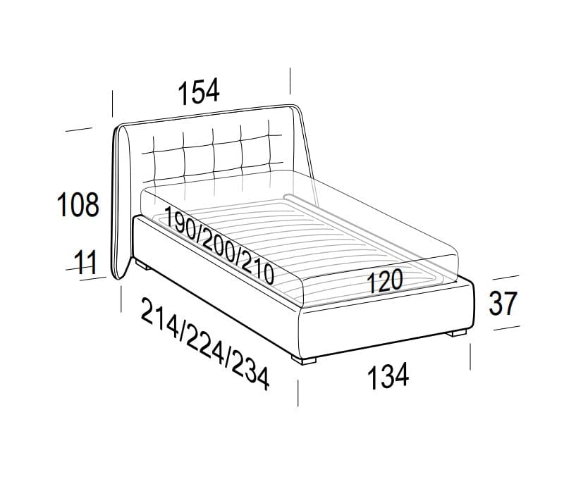 LeComfort Pat tapitat cu spatiu de depozitare Gustav
