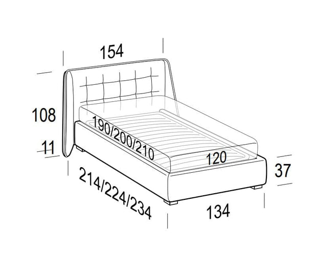 LeComfort Pat tapitat cu spatiu de depozitare Gustav