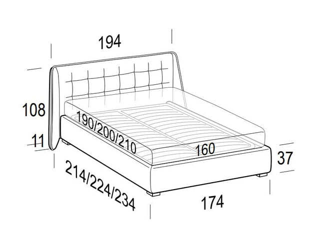 LeComfort Pat tapitat cu spatiu de depozitare Gustav
