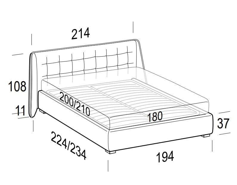 LeComfort Pat tapitat cu spatiu de depozitare Gustav