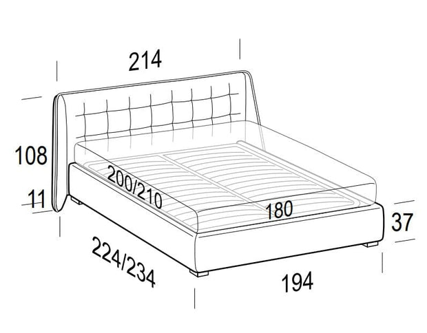LeComfort Pat tapitat cu spatiu de depozitare Gustav