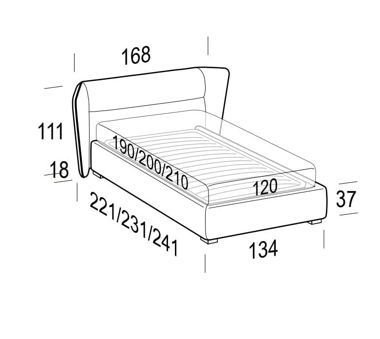 LeComfort Pat tapitat cu spatiu de depozitare Passe