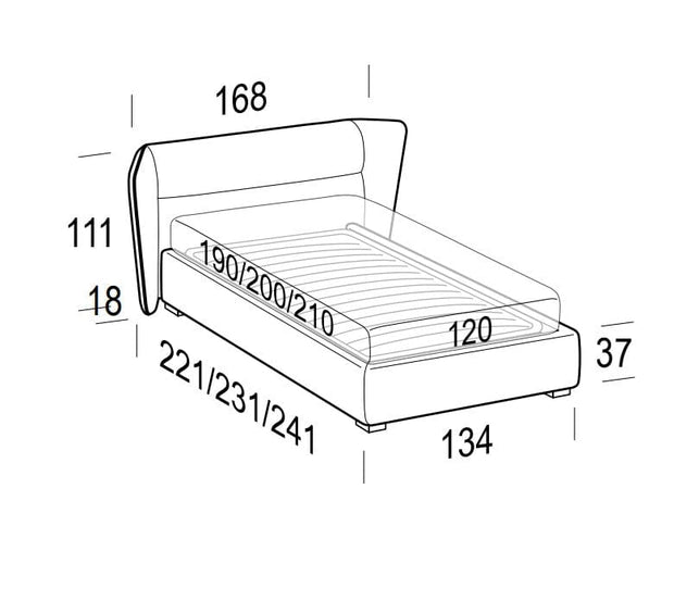 LeComfort Pat tapitat cu spatiu de depozitare Passe