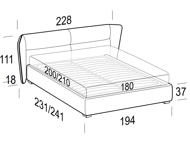 LeComfort Pat tapitat cu spatiu de depozitare Passe