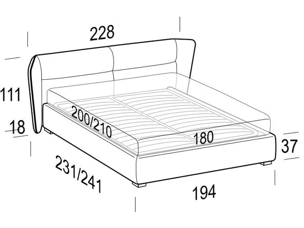 LeComfort Pat tapitat cu spatiu de depozitare Passe
