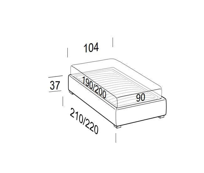 LeComfort Pat tapitat cu spatiu de depozitare Somieris Floor