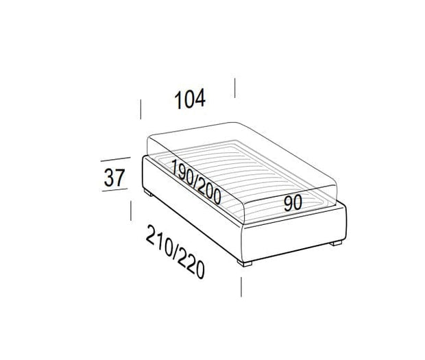 LeComfort Pat tapitat cu spatiu de depozitare Somieris Floor