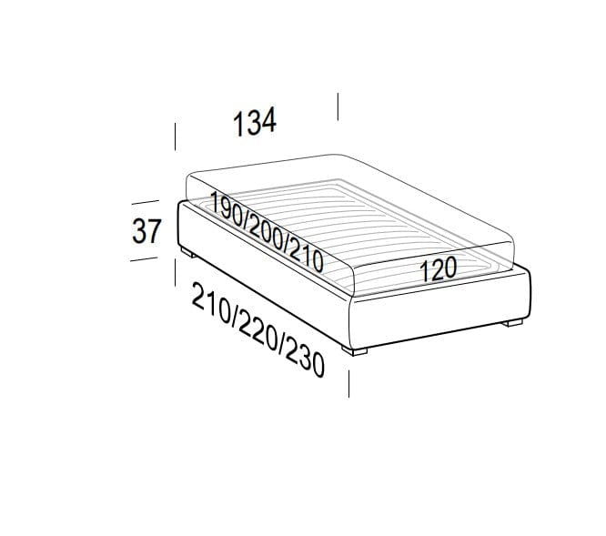 LeComfort Pat tapitat cu spatiu de depozitare Somieris Floor