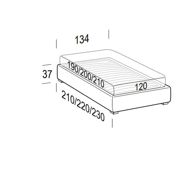 LeComfort Pat tapitat cu spatiu de depozitare Somieris Floor
