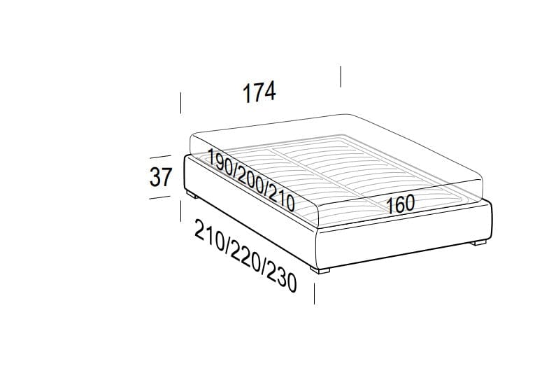 LeComfort Pat tapitat cu spatiu de depozitare Somieris Floor