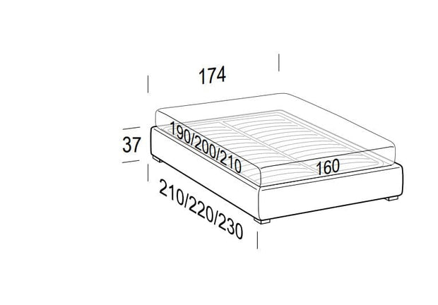LeComfort Pat tapitat cu spatiu de depozitare Somieris Floor