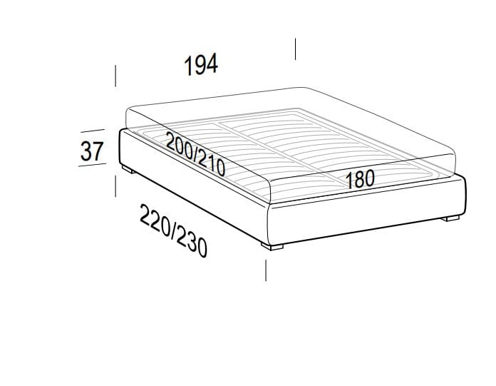 LeComfort Pat tapitat cu spatiu de depozitare Somieris Floor