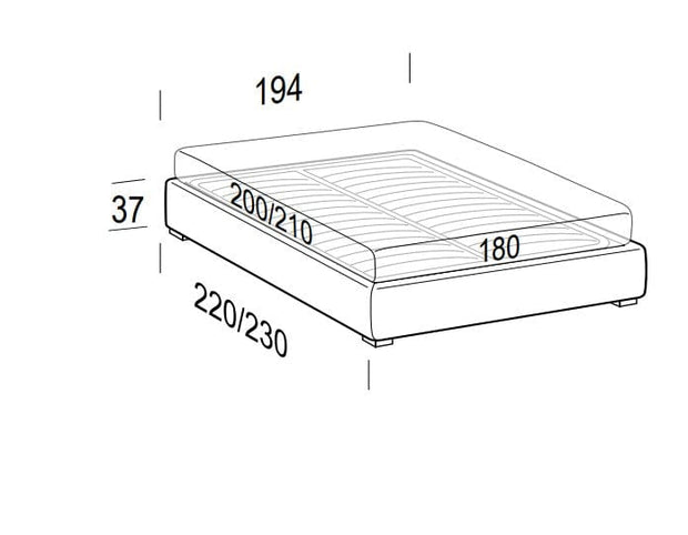LeComfort Pat tapitat cu spatiu de depozitare Somieris Floor