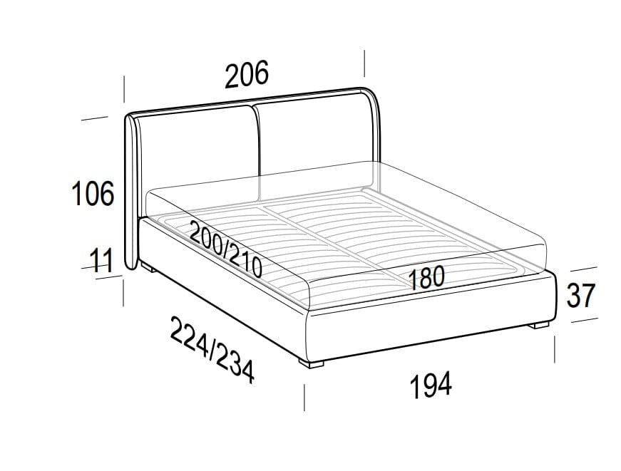LeComfort Pat tapitat cu spatiu de depozitare Winds