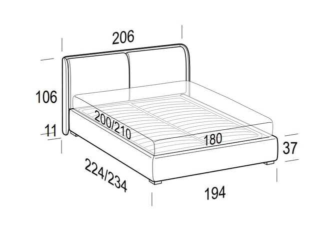 LeComfort Pat tapitat cu spatiu de depozitare Winds