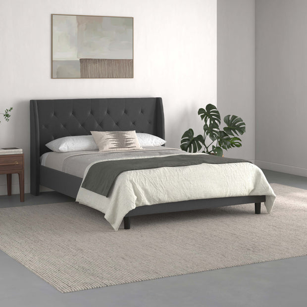 Dorel Home Pat tapitat cu stofa Antracit Her Majesty