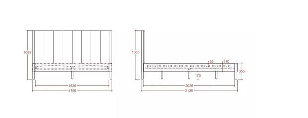 Signal 200 x 160 cm Pat tapitat cu stofa, Belmont Raven Gri Deschis
