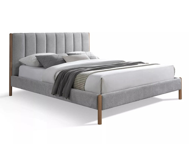 Signal 200 x 160 cm Pat tapitat cu stofa, Belmont Raven Gri Deschis