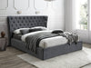 Pat tapitat cu stofa, Carrillo Velvet Gri, 200 x 160 cm & SMP-PAT-CARVEN-GREY